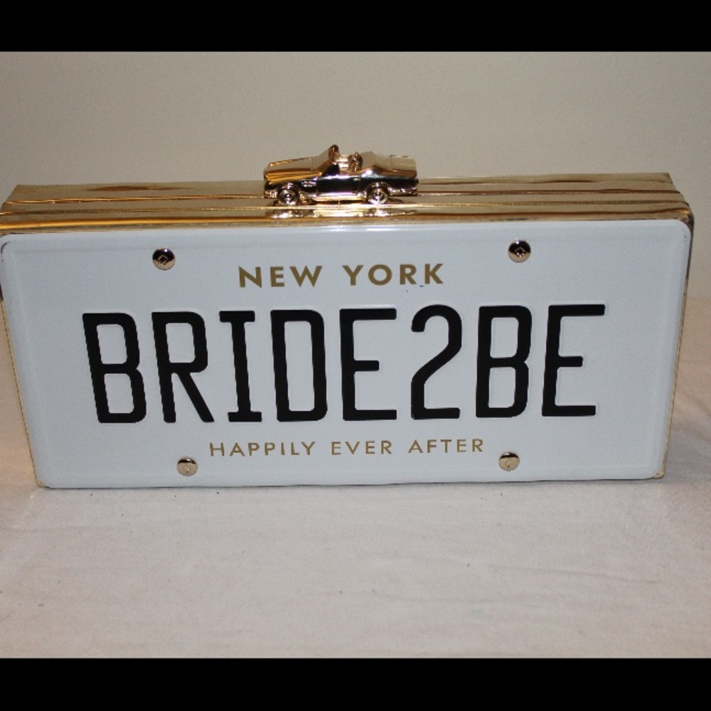Kate Spade Bride2Be License Plate Clutch